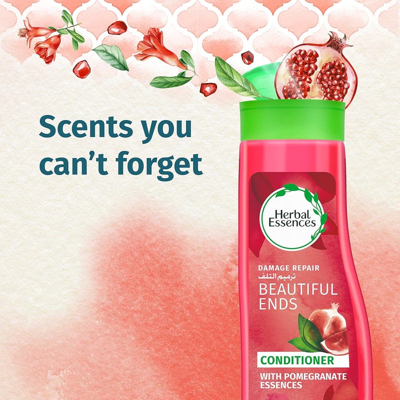 Herbal Essences Beautiful Ends Split End Protector Conditioner with Juicy Pomegranate Essences for Protection from Hair Breakage, 360 ml - Image 3